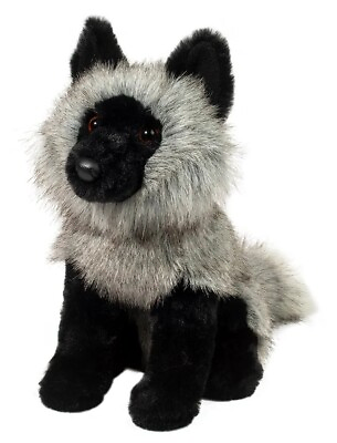 #ad Douglas Artemis Silver Fox Plush Toy Stuffed Animal 11” Wolf Grey Black Sit Dlx