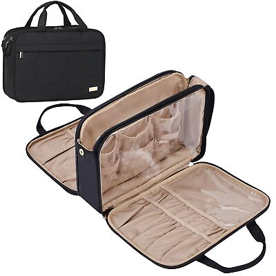 #ad Travel Makeup Bag Portable Cosmetic Organizer Stand Up Toiletry Bag Travel...