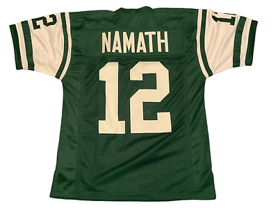 #ad Joe Namath Sewn Stitched Custom Green Jersey YOUTH Sizes