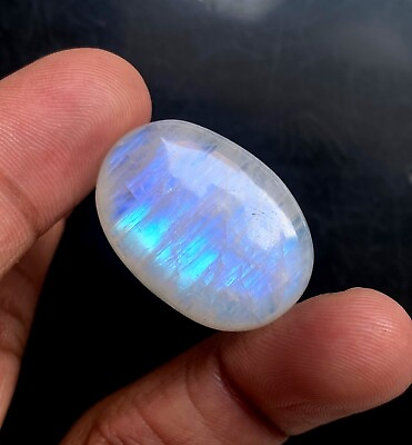 #ad Natural Blue Fire Moonstone Oval Cabochon 21x30mm Hand Polished Loose Stone CC4