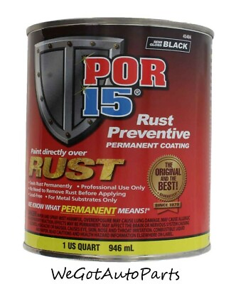 #ad POR 15 Rust Preventive Permanent Coating Semi Gloss Black 1 Quart 45404