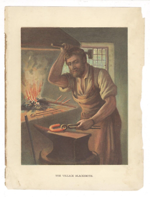 #ad The Village Blacksmiths Original 1890#x27;s era Print
