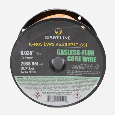#ad K NGS E71T GS .035 in. Dia 2lb. Gasless Flux Core Wire