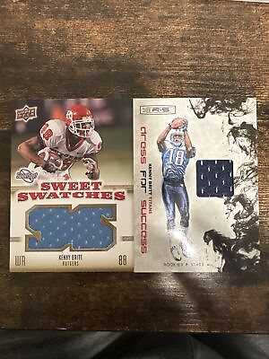 #ad 2009 Rookie Kenny Britt Lot. Patch 299 L Sweet Swatches Prizm. Titans RC