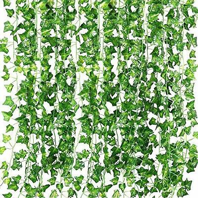 #ad 84 FT Artificial Ivy Fake Greenery Leaf Garland Plants Vine Foliage （12 Pack）