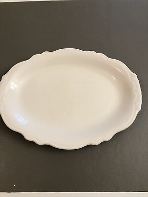 #ad Homer Laughlin Best China®️ 11.5” Oval Scalloped Edge Plate Platter Ivory