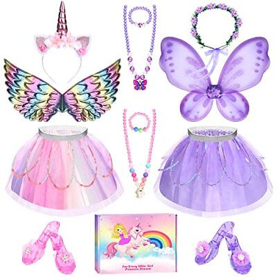 #ad Unicorn amp; Flower Princess Dress Up Clothes Set for Girls Tutu Wings Shoes