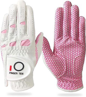 #ad Women Ladies Soft All Weather Golf Glove Left Right Hand Grip 2 Pack Finger Ten