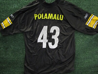 #ad Pittsburg Steelers Troy Polamalu Mesh Jersey #43 Reebok Mens 2XL NFL Players