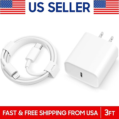 #ad Original USB C PD Fast Charger 3ft Cable Pack for iPhone 14 13 12 11 Pro Max XR