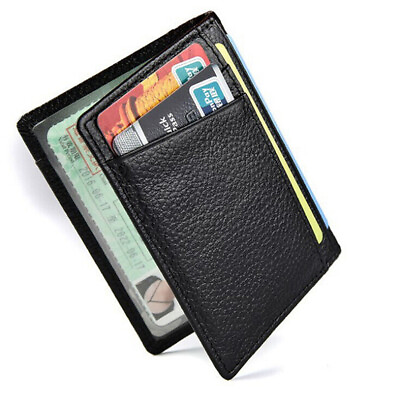#ad Slim Men#x27;s Leather Wallet ID Credit Card Holder Purse Clutch Thin Mini Wallets