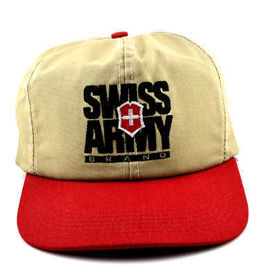 #ad Adult SWISS ARMY BRAND CAP Beige Red OSFM Adjustable