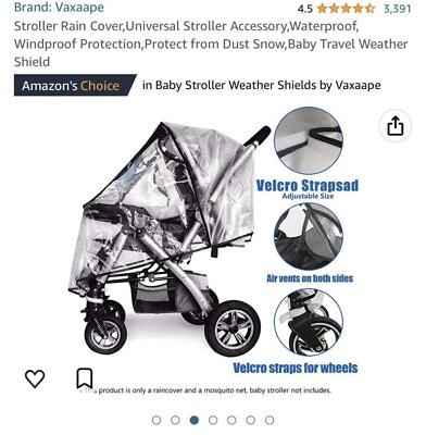 #ad Baby Stroller Rain Cover Weatherproof Shield to Safeguard Your Child from Wind