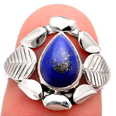 #ad Southwest Design Natural Lapis 925 Sterling Silver Ring s.7 Jewelry R 1588