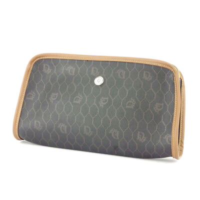 Dior clutch bag Logo based PVC ? leather Authentic used T9903 $349.81