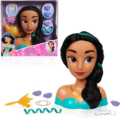 #ad Disney Princess Jasmine Styling Head 14 pieces Lamp Brush Practice Hair Styling