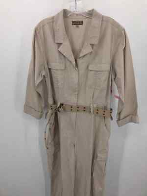 #ad Pre Owned Khakis Tan Size Large Long Sleeve Jumpsuit
