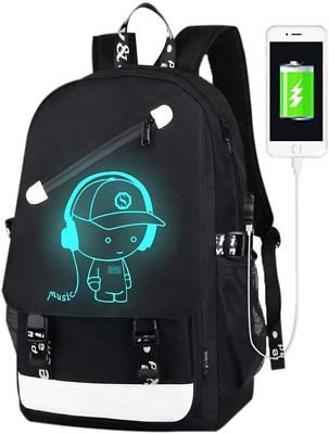 FLYMEI Anime Luminous Backpack for Boys 15.6#x27;#x27; Laptop Backpack with USB Port $29.78