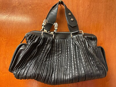#ad Bvlgari Leather Handbag Black