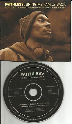#ad FAITHLESS Bring My family Back MIXES amp;EDIT CD single USA SELER Armand Van Helden