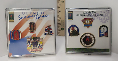 #ad 1996 Atlanta Olympic Summer Games Collector Pin Set W COA Original Shrink Wrap