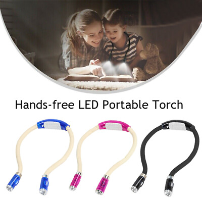 #ad Handsfree LED Flexible Light USB Portable Over Neck Book Reading Lamp Torch US