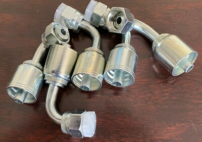 #ad 1 4quot; Female Flat Face Swivel 1 4quot; Hose WITH A 90 Elbow fitting 5 PK 1J943 4 4