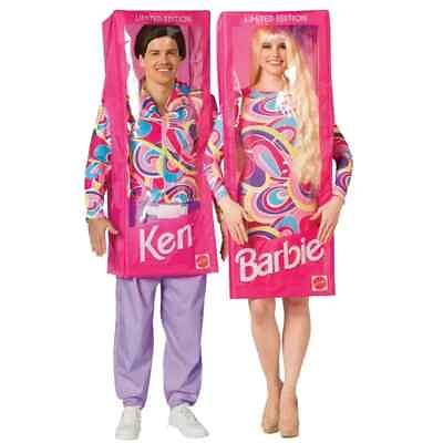 #ad Rasta Imposta Adult#x27;s Pink Barbie amp; Ken Limited Edition Box Tunic Couple Costume