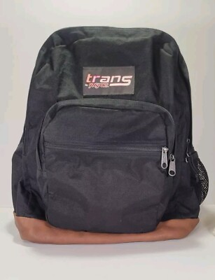 #ad Jansport Trans Backpack Suede Leather Bottom Black 15quot; Laptop Sleeve