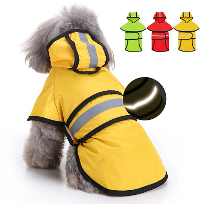 #ad Dog Raincoat Reflective Waterproof Rain Jacket Adjustable Small Large Dogs S XXL