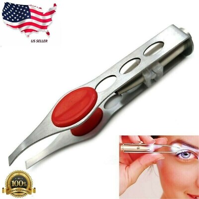 #ad Portable Tweezer With LED Light Hair Removal Eyebrow Beauty Make Up Tools
