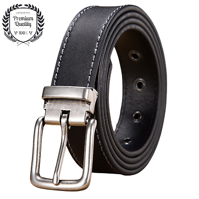 #ad Leather Belt Mens Classic Fashion Business Formal Dress Pin Buckle Waist Strap