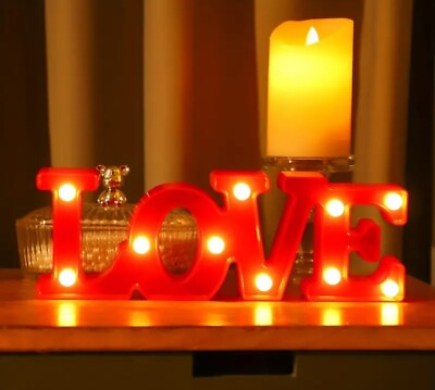 #ad Cute Night Light Love Shape Soft Light With Battery Night Lamp Romantic Light