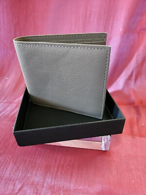 #ad 🎁🍀NEW Bolvaint Paris Julian Leather Bi Fold Wallet in Grey