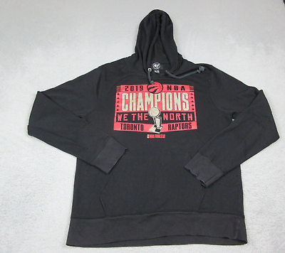 #ad Toronto Raptors Sweater Mens Extra Large Black Hoodie NBA Basketball 47