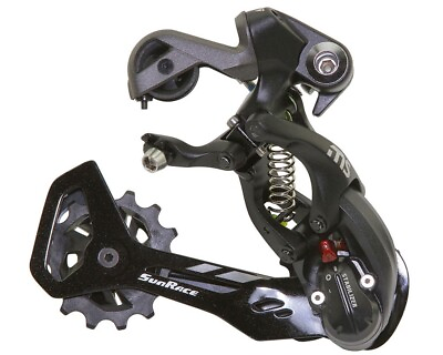 #ad SUN RACE BICYCLE REAR 10 11 12 SPEED DERAILLEUR RDMS30 DIRECT IN BLACK.