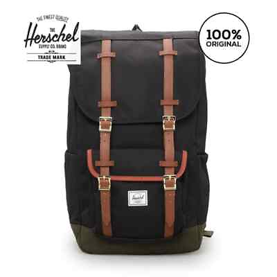 #ad New Herschel Little America™ Backpack Black Ivy Green Chutney 11390 05883 OS