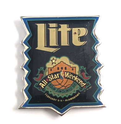 #ad 1996 NBA All Star Weekend San Antonio Texas Pin Miller Brewing Co Lite Beer VTG