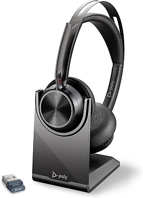 #ad Poly Plantronics Voyager Focus 2 UC Wireless Headset with Charge Stand USB A