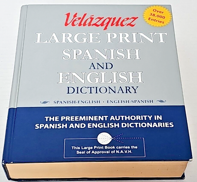 #ad Velazquez Large Print Spanish and English Dictionary Spanish English English Spa