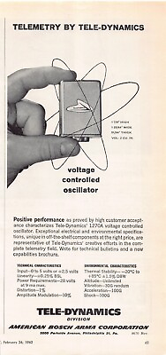 #ad Tele Dynamics Division American Bosch Arma Corporation Vintage Magazine Print Ad