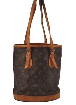 #ad Authentic Louis Vuitton Monogram Bucket PM Shoulder Tote Bag M42238 LV 0584J