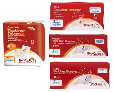 #ad Tranquility TopLiner Incontinence Contour Booster Pads Mini Regular Super ✅✅