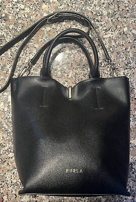#ad #ad FURLA Ribbon S Bucket Bag Black Leather MSRP $400