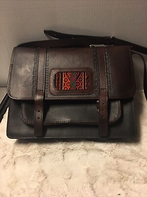 #ad New Leather Messenger Bag Medium￼Front Pockets Of Laptop bag Unisex￼