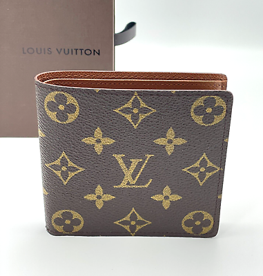 #ad Louis Vuitton Bi fold Wallet Monogram 4.2×4.2in Portefeuil Marco With Box #A1223