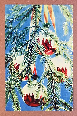 #ad NEW YEAR Christmas tree toys in ice decor. USSR Russian unused postcard 1971🎄