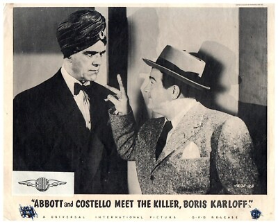 #ad Abbott and Costello Meet the Killer Boris Karloff Lobby Card Swami Hypnotist