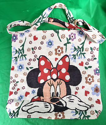 #ad Canvas Disney tote Minnie Mickey mouse 13 X 13 bag carry all