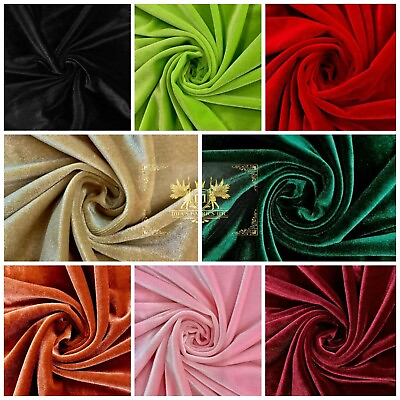 Stretch Velvet Fabric 58 60quot; Wide By The Yard in Many Colors Free Shipping $12.99